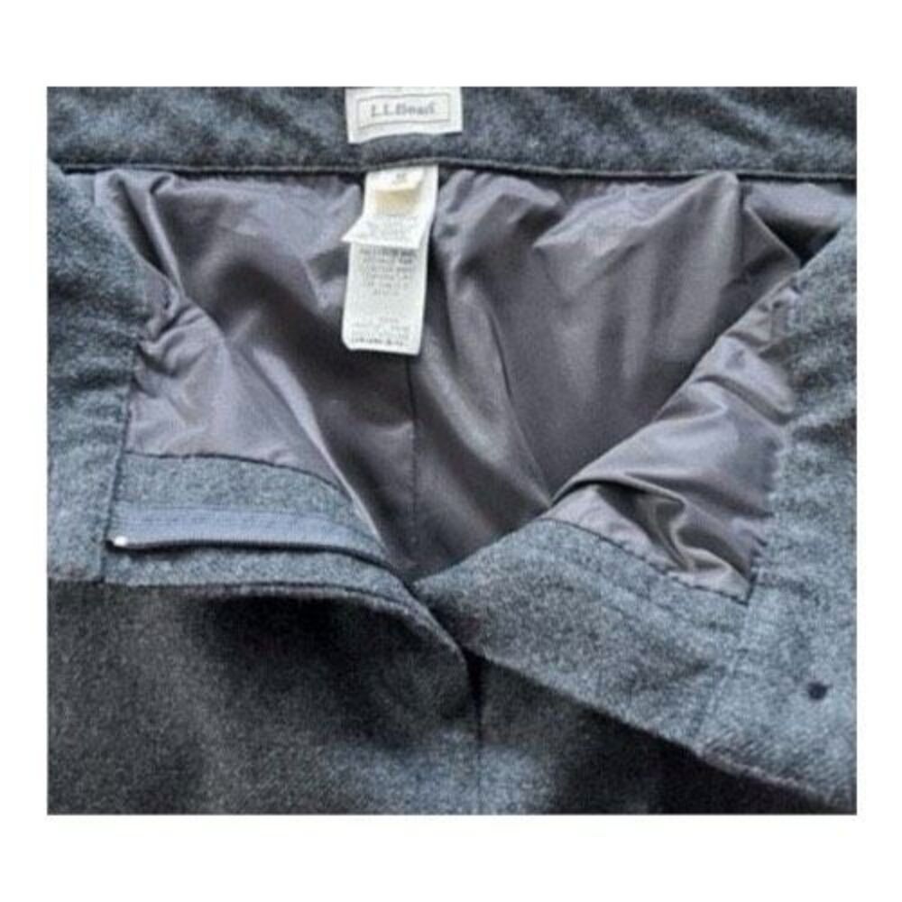 L.L. Bean Women Tweed Gray 100% Cotton Trouser Pants High Rise Size 12 Petite - Picture 8 of 12